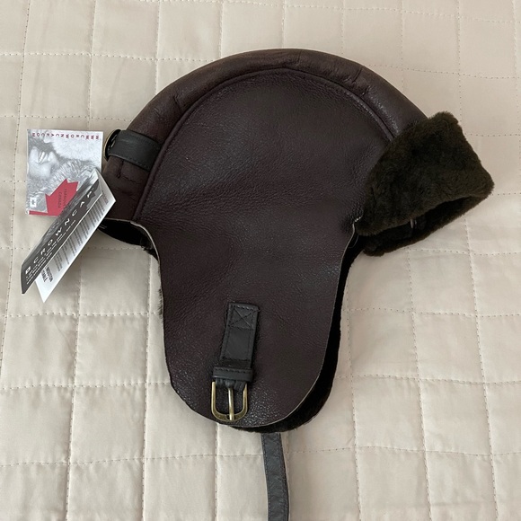 NWT Genuine Sheepskin Crowncap Trapper hat. main image 6